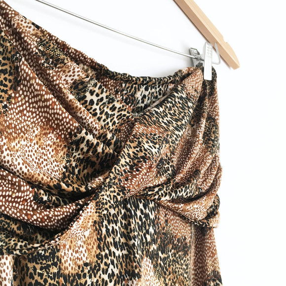 Ice • Leopard Print Strapless Dress | S - Picture 2 of 7